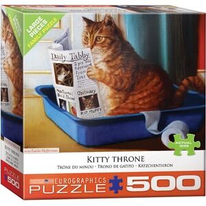 New Eurographics Kitty Throne large 500 piece oversized jigsaw puzzle Artist!